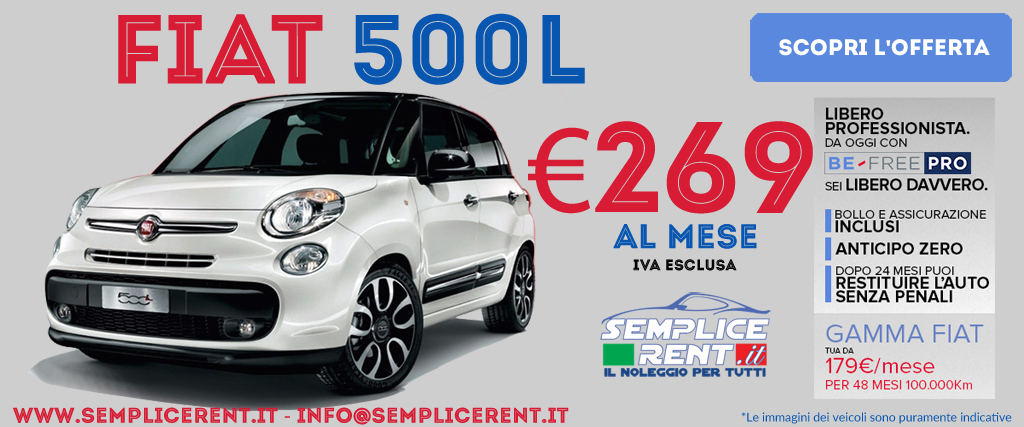 fiat 500 L be free offerta 