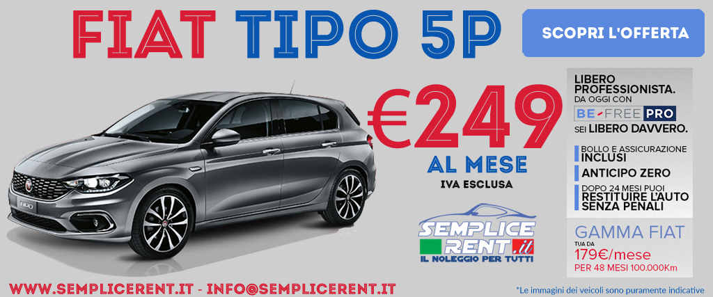 fiat tipo 5 porte be free pro offerta