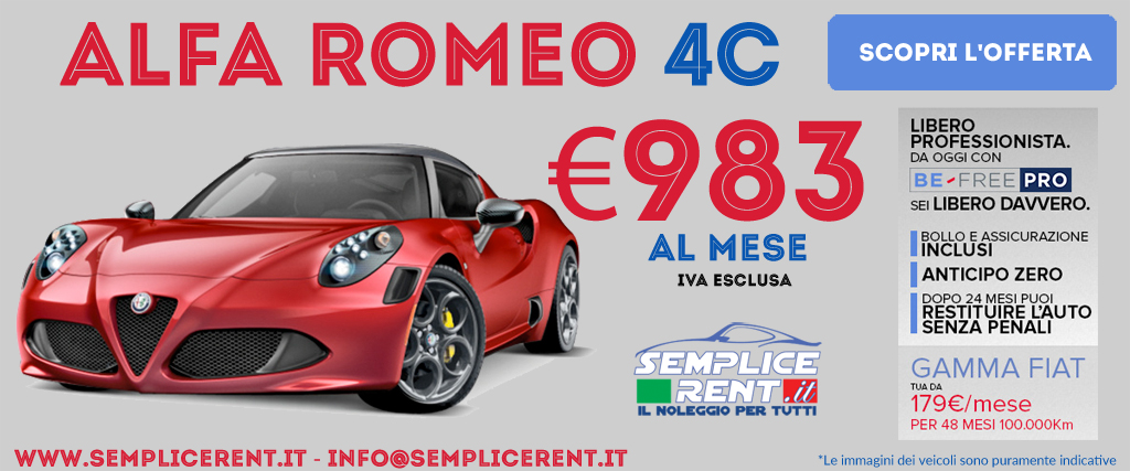 Alfa romeo 4c be free pro